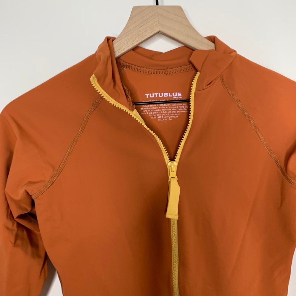 TutuBlue One Piece Long Sleeve Swimsuit Copper Orange Womens Large - Picture 13 of 16
